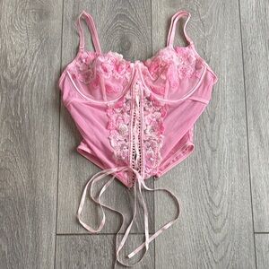NWOT Pink Floral Intimate Corset